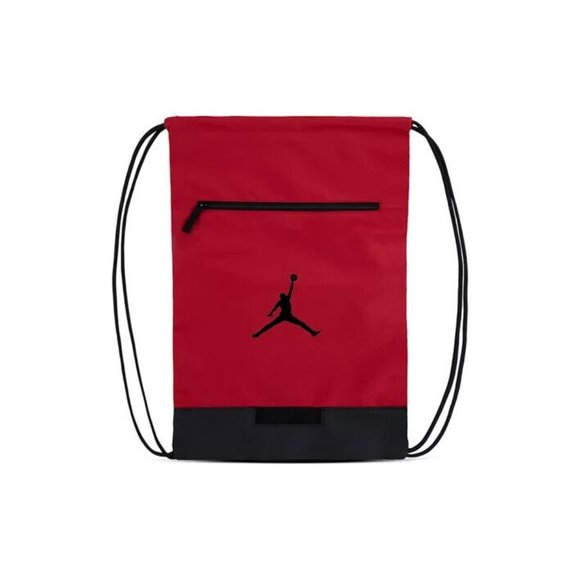 Nike Air Jordan Jumpman Drawstring Gym Bag Sack School Sports Backpack Red - Picture 6 of 6